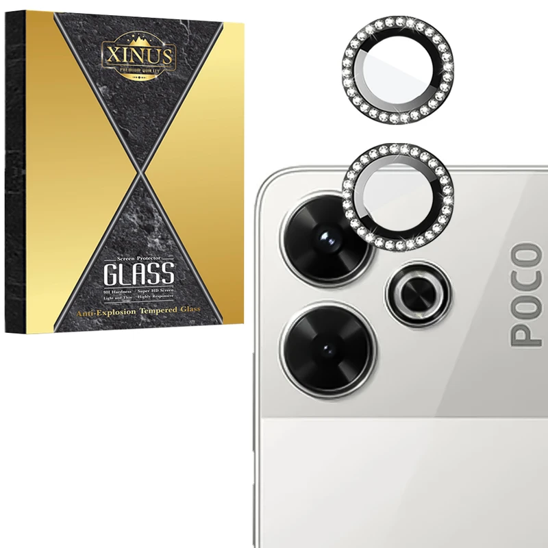 محافظ لنز دوربین شیشه‌ای ژینوس مدل RINX مناسب برای گوشی موبایل شیائومی  Poco M6 4G