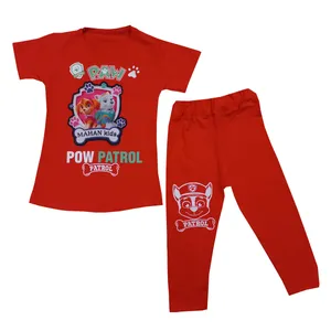 ست تی شرت  آستین کوتاه و شلوارک دخترانه مدل gh-paw-45