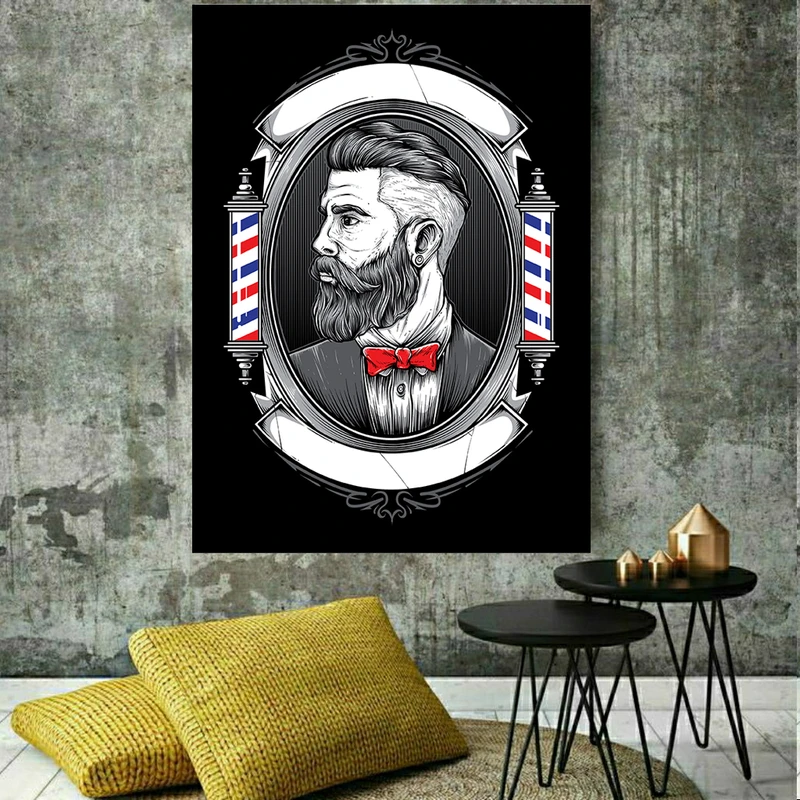 پوستر پارچه ای طرح آرایشگاه مردانه کد P1413