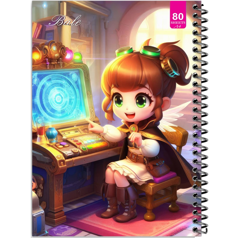 دفتر نقاشی 80 برگ بله مدل رحلی طرح فانتزی دخترانه کد A4-M502