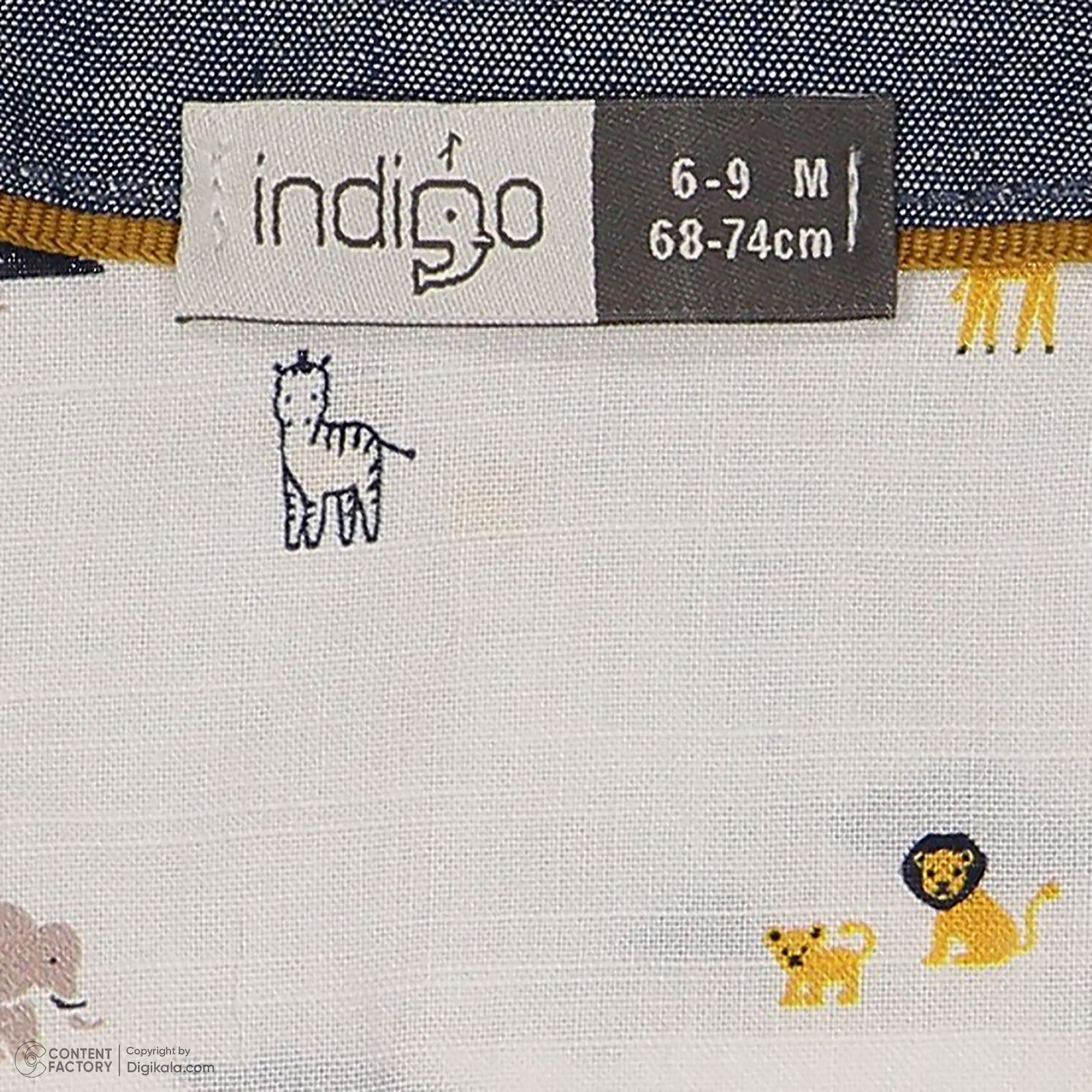 ست پیراهن آستین کوتاه و شلوارک نوزادی ایندیگو مدل 132401 رنگ سفید -  - 7