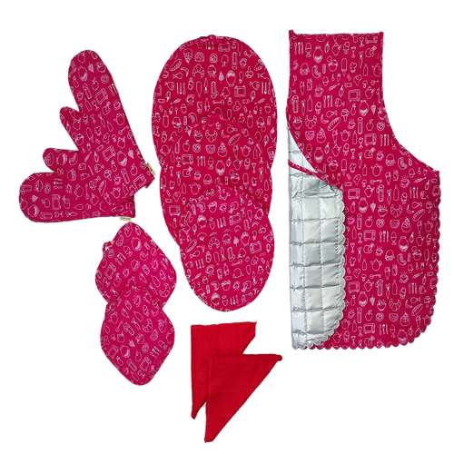 سرویس و ست لوازم پارچه ای آشپزخانه  10 پارچه مدل متین کد 01