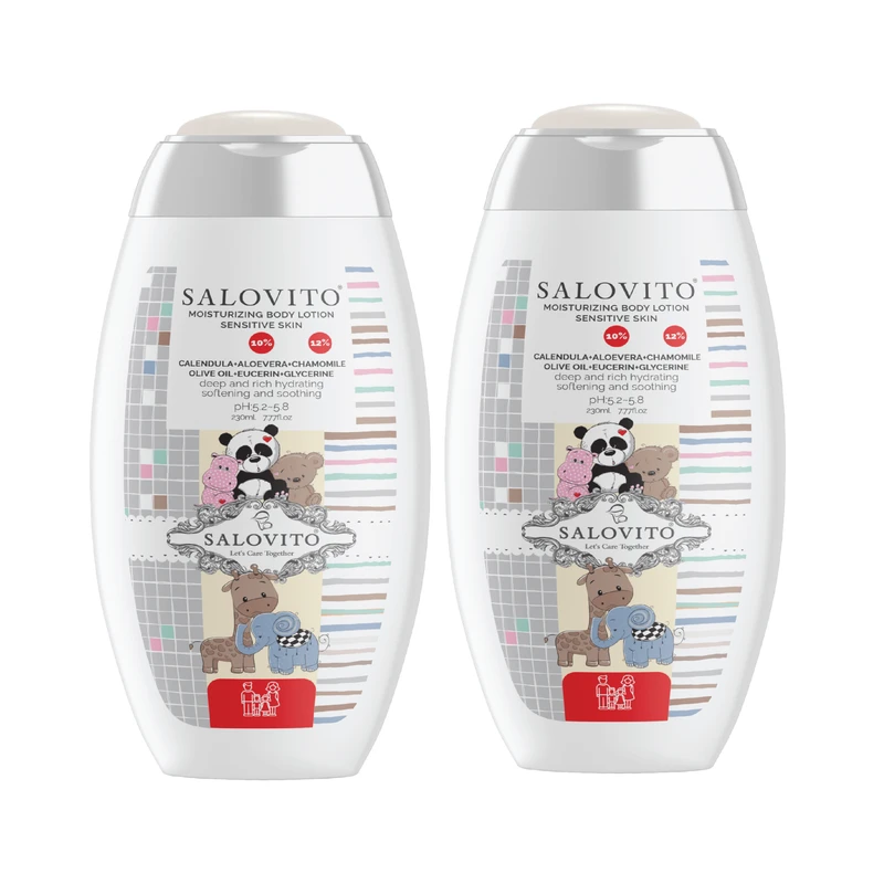  لوسیون مرطوب کننده بدن کودک سالوویتو مدل آلوئه ورا حجم 230 میلی لیتر مجموعه 2 عددی