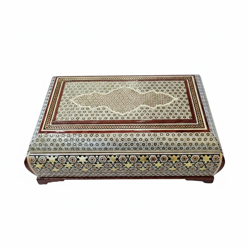 جعبه کارد و چنگال خاتم کاری چوبی مدل آذرخش