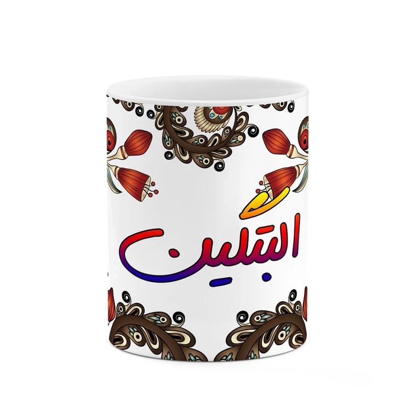 ماگ کاکتی مدل اسم البتگین طرح سنتی گل و بته کد mgh43709