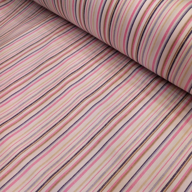 پارچه ملحفه عرض 2.4 متر مدل راه راه اسپرینگ رنگ صورتی