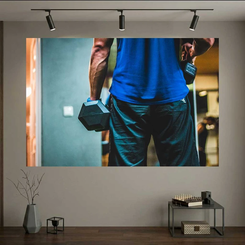 پوستر طرح  بدنسازی و فیتنس مدل انگیزش ورزشی و دمبل کد DV1029