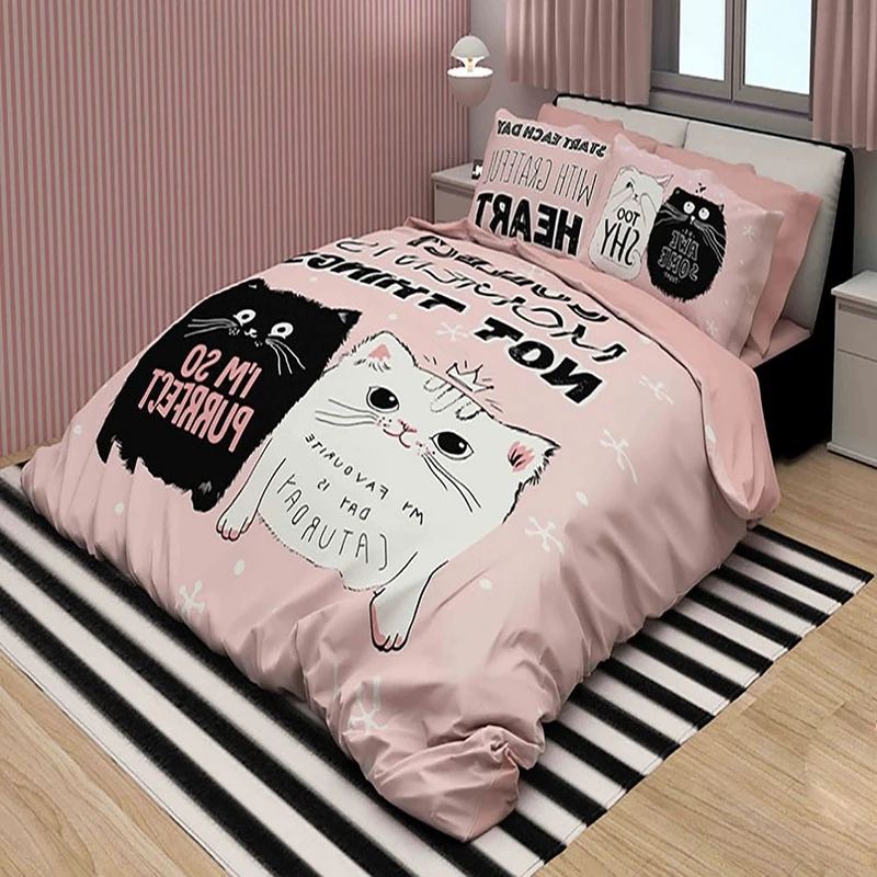 سرویس روتختی مدل گربه Cats دو نفره 6 تکه