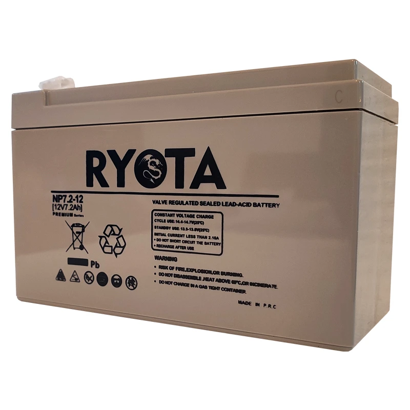 عکس شماره 2 : باتری ups با ولتاژ 12 ولت و شدت جریان 7.2 آمپرساعت ریوتا مدل np7.2-12-premium
