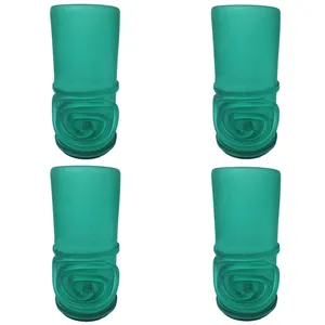 ست لیوان 4 پارچه شیشه ای مدل زولبیایی کد 35  متوسط
