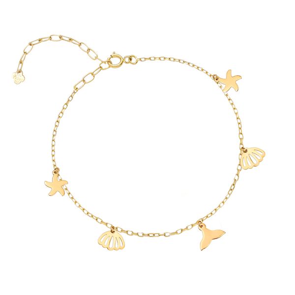 پابند طلا 18 عیار زنانه ماوی گالری مدل دریایی