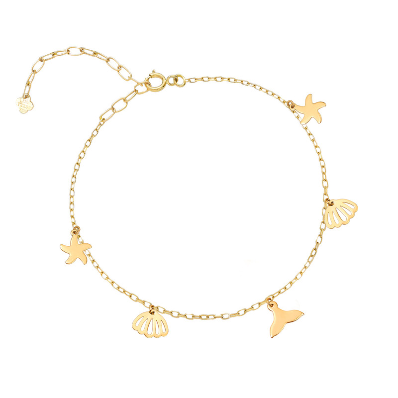 پابند طلا 18 عیار زنانه ماوی گالری مدل دریایی