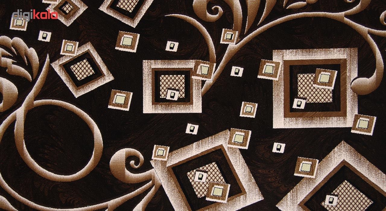 فرش ماشینی زمرد مشهد طرح 7501 زمینه قهوه ای