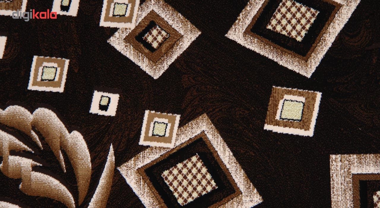 فرش ماشینی زمرد مشهد طرح 7501 زمینه قهوه ای
