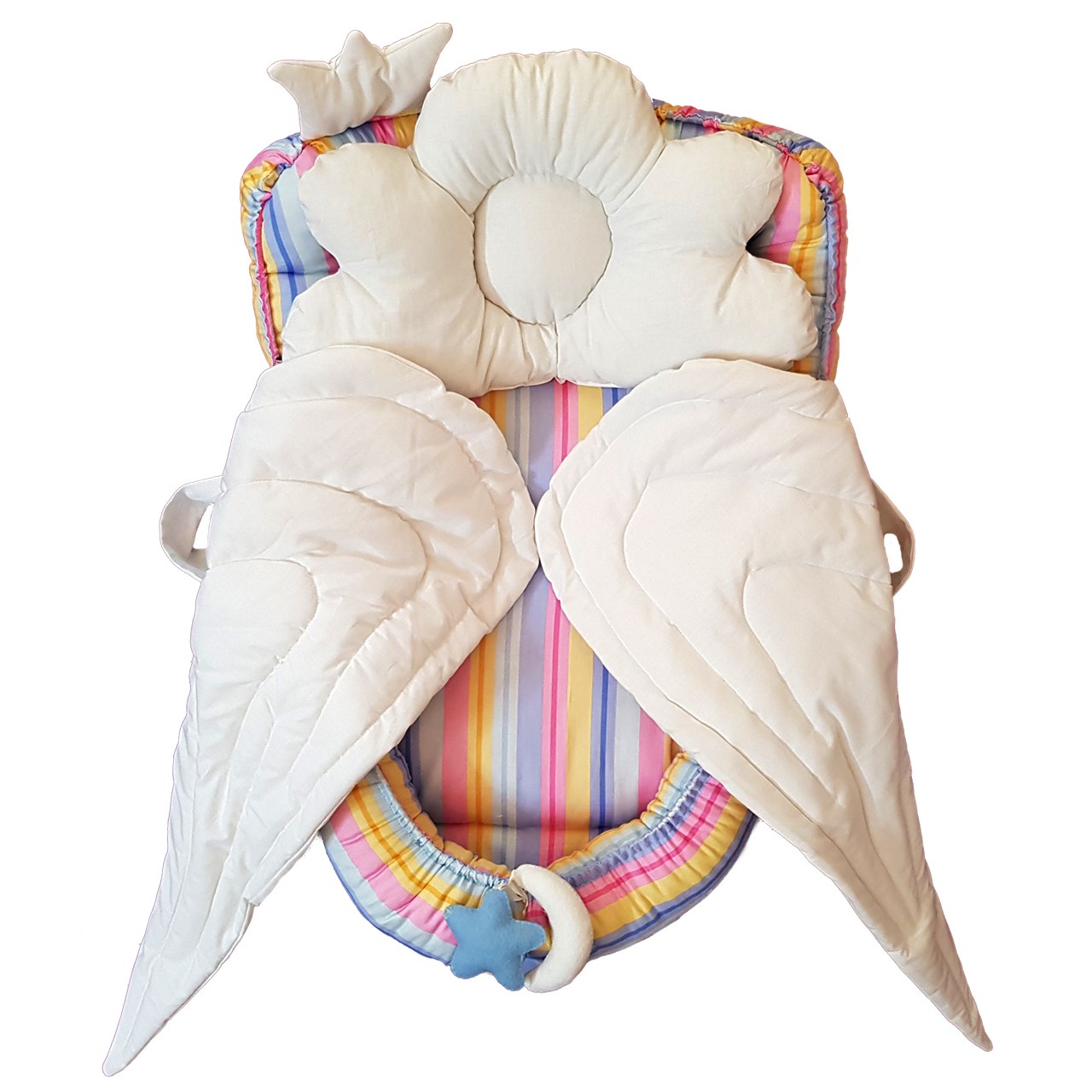 سرویس 2 تکه خواب نوزادی تاپ دوزانی مدل فرشته رنگین کمان