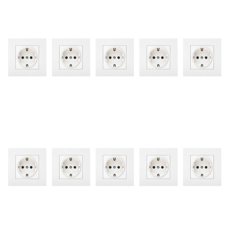 پریز برق ارت دار دلند مدل آسا بسته 10 عددی