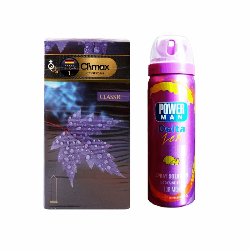 کاندوم فارکس مدل Classic 1 بسته 12 عددی به همراه اسپری پاورمن مدل Lemon وزن 60 گرم
