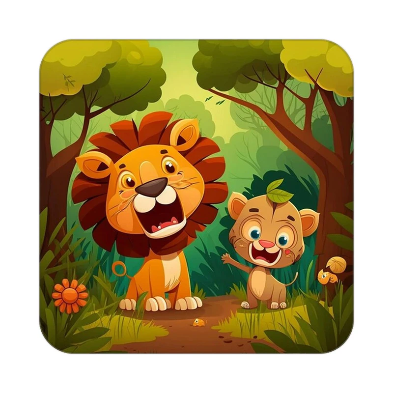 زیر لیوانی کاکتی طرح شیر مدل mp23125