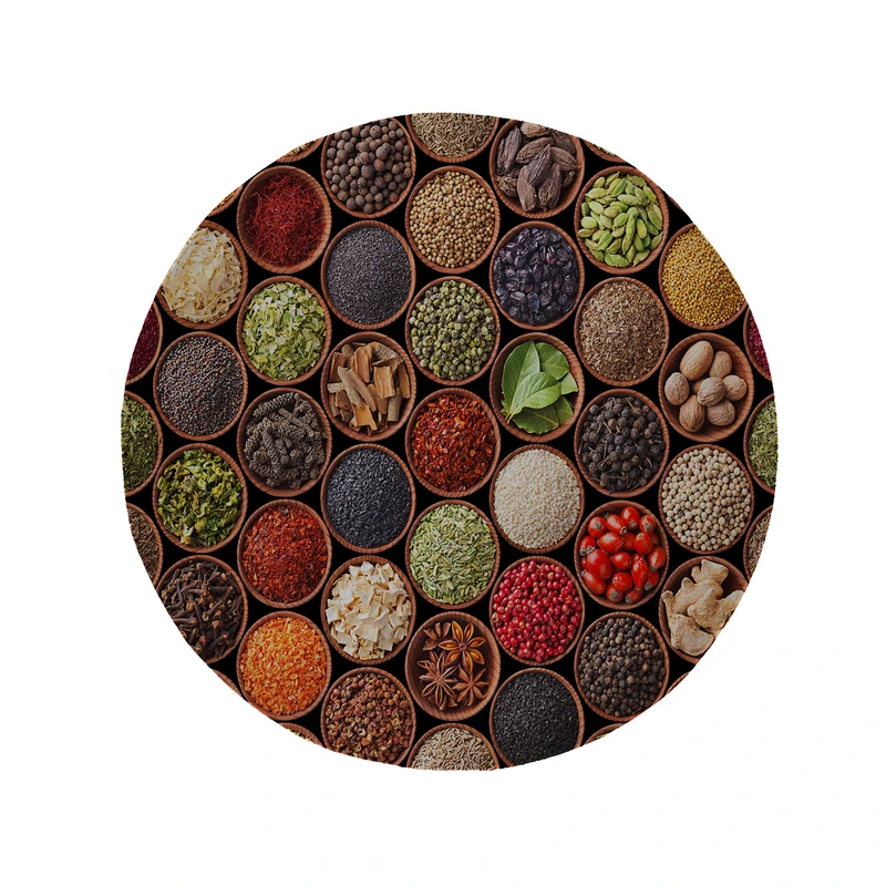 پادری مدل دایره طرح ادویه کد 5050 سایز 90 × 90 سانتی متر 