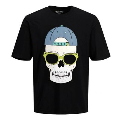 تی شرت اورسایز مردانه جک اند جونز مدل SKULL