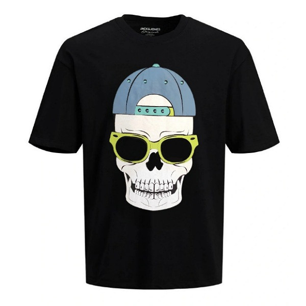 تی شرت اورسایز مردانه جک اند جونز مدل SKULL