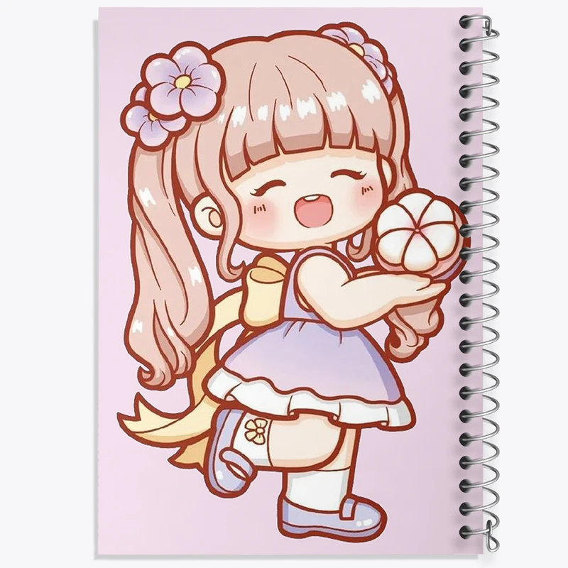 دفتر شطرنجی 50 برگ خندالو طرح دخترانه کیوت کد N1816