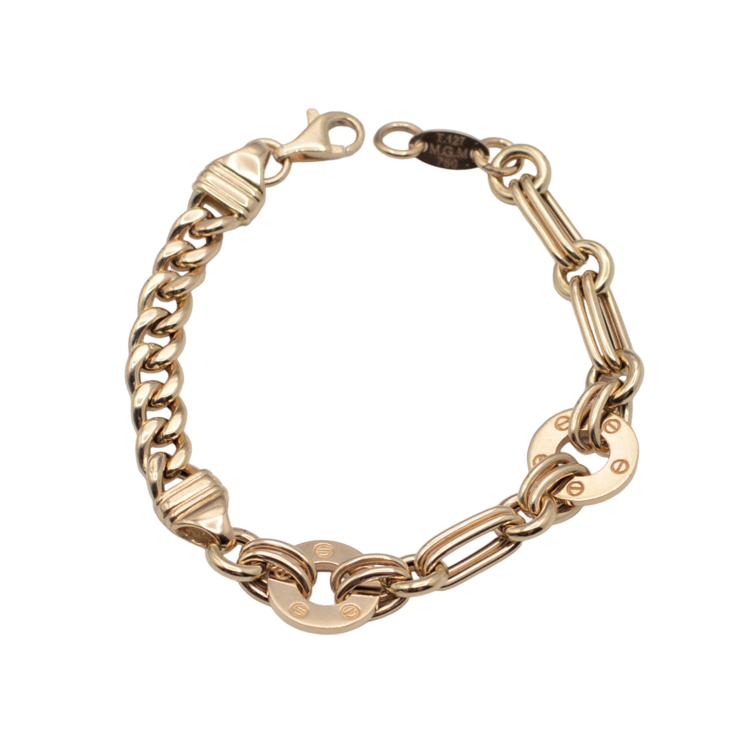 دستبند طلا 18 عیار زنانه مدل علیا