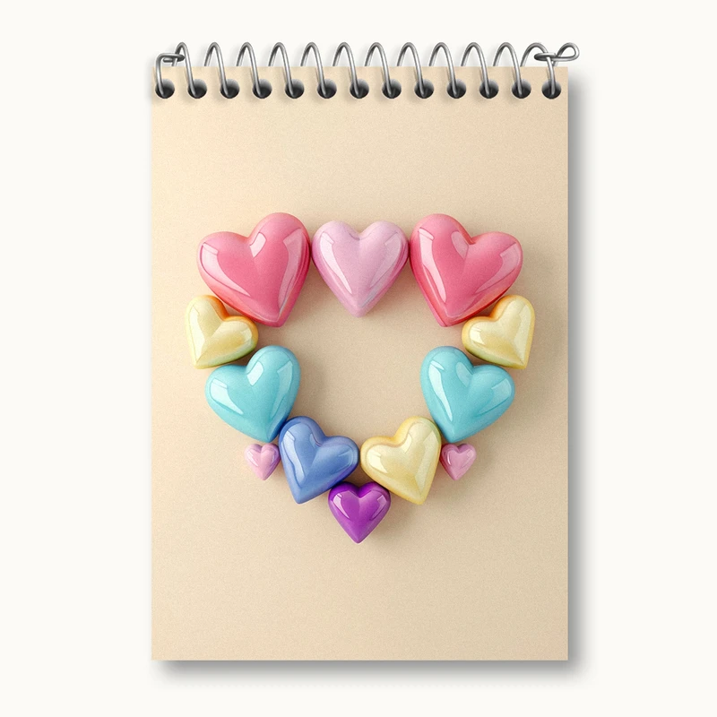 دفتر یادداشت 50 برگ خندالو طرح قلب قلبی کد N2417