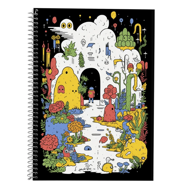 دفتر زبان 50 برگ مدوپد مدل دوخط طرح Ghibli کد DF2432