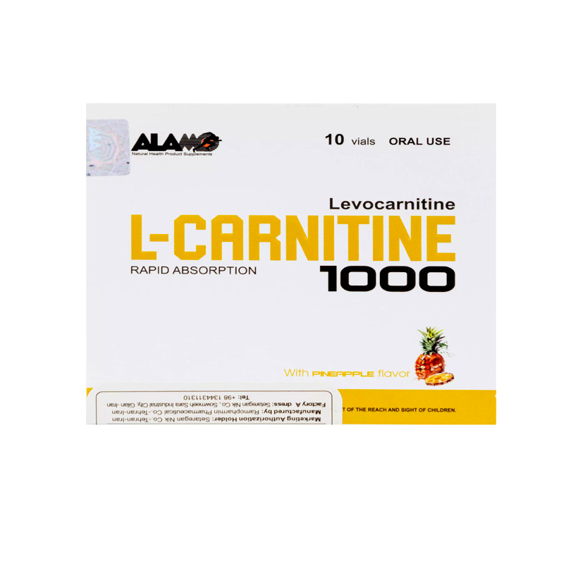 ویال خوراکی ال کارنیتین 1000 آناناس آلامو بسته 10 عددی