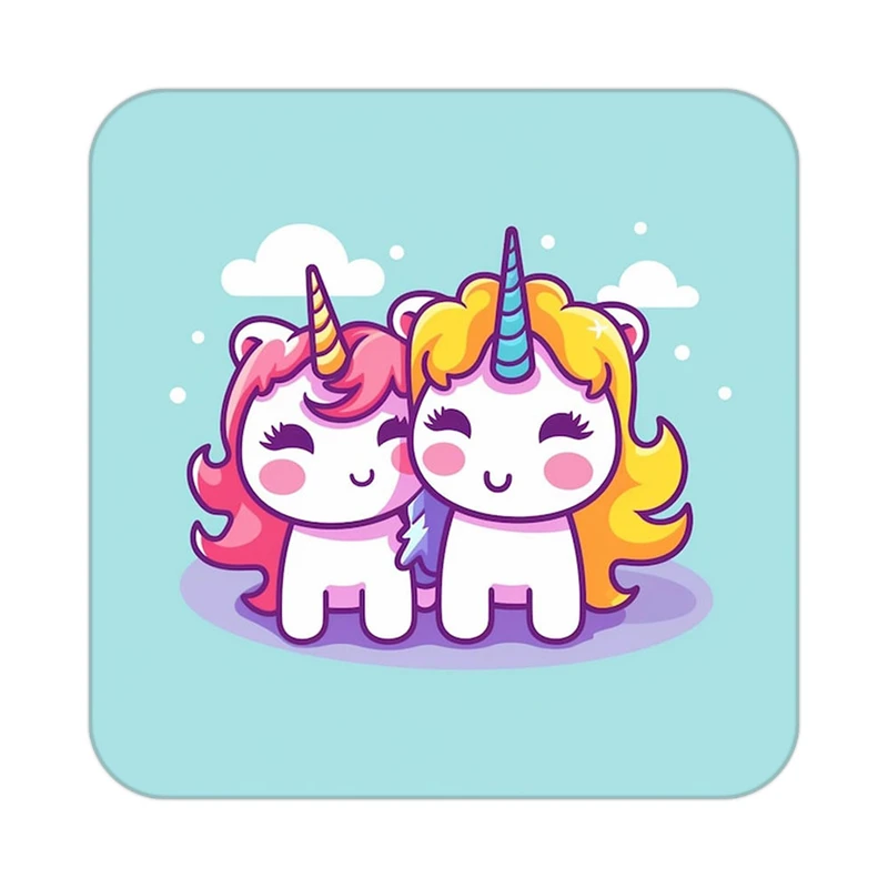 زیر لیوانی کاکتی طرح اسب تک شاخ و یونیکورن مدل mp30001