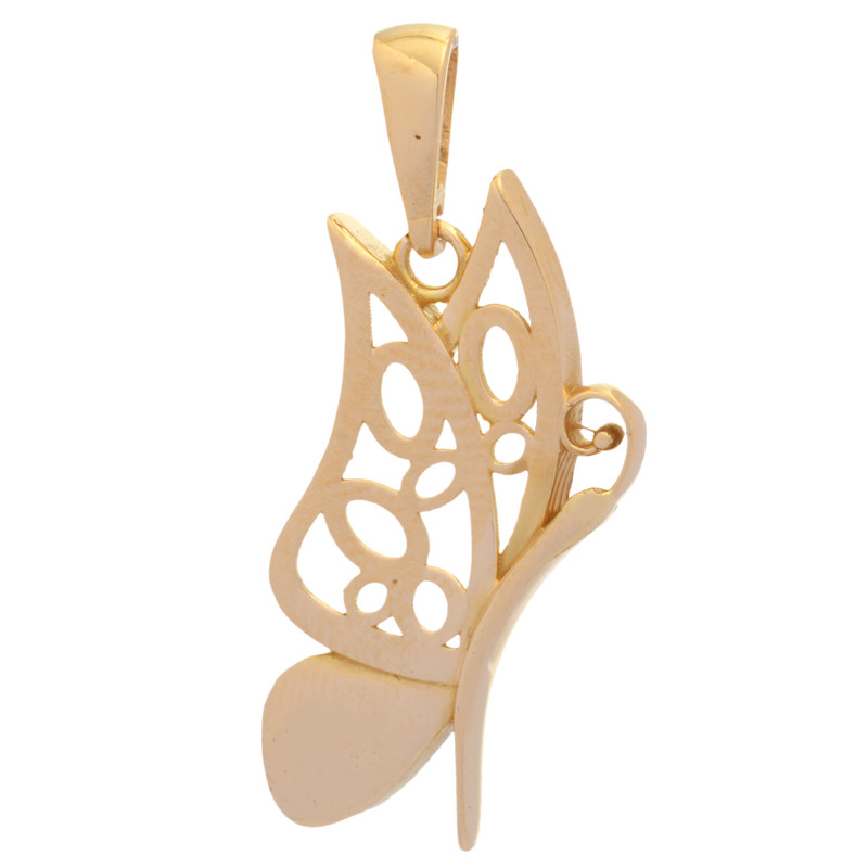 آویز گردنبند طلا 18 عیار زنانه طلای مستجابی طرح پروانه کد T1630