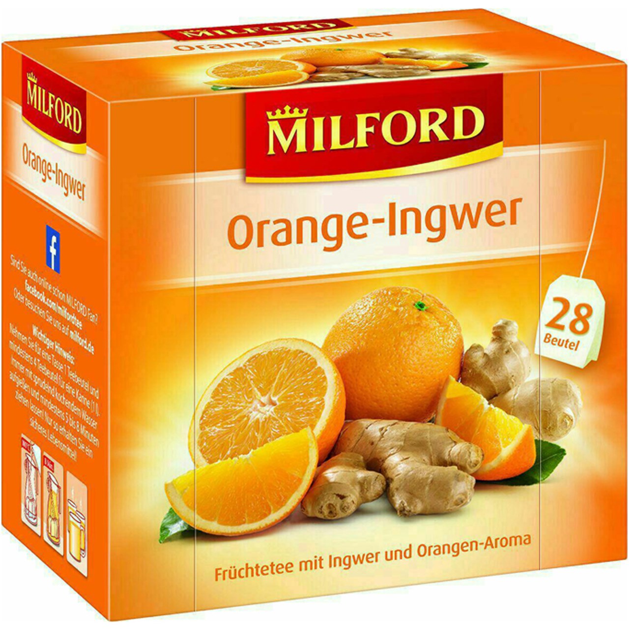 بسته دمنوش میوه ای میلفورد مدل Orange - Ingwer