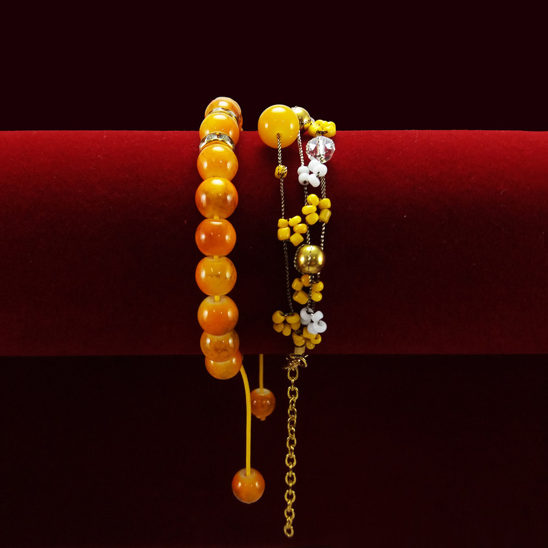 دستبند دخترانه مدل شکوفه پاییز کد NG1087 مجموعه 2 عددی