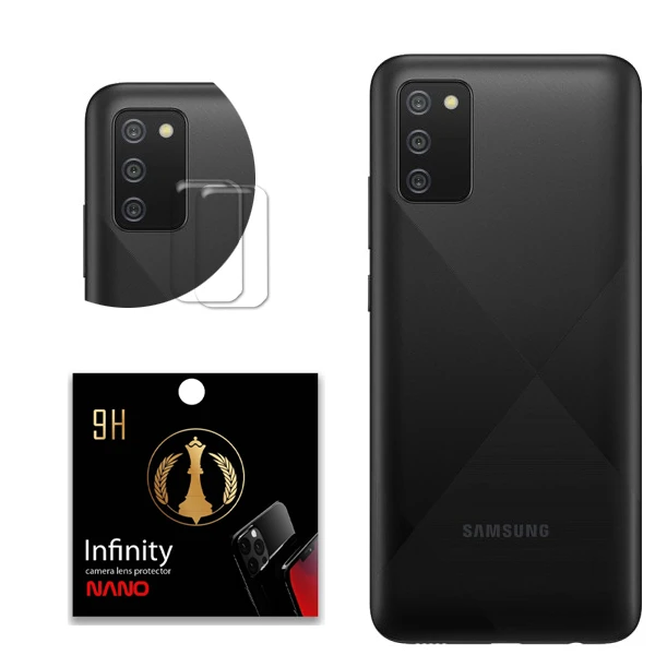  محافظ لنز دوربین اینفینیتی مدل LP009 مناسب برای گوشی موبایل سامسونگ Galaxy A02 بسته دو عددی