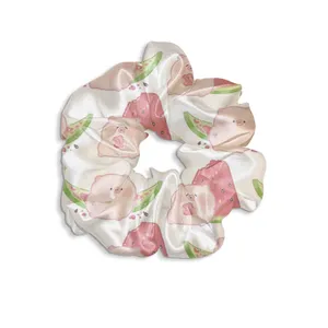 کش مو زنانه مدل اسکرانچی طرح خوک کیوت و هندوانه کد SCH0202