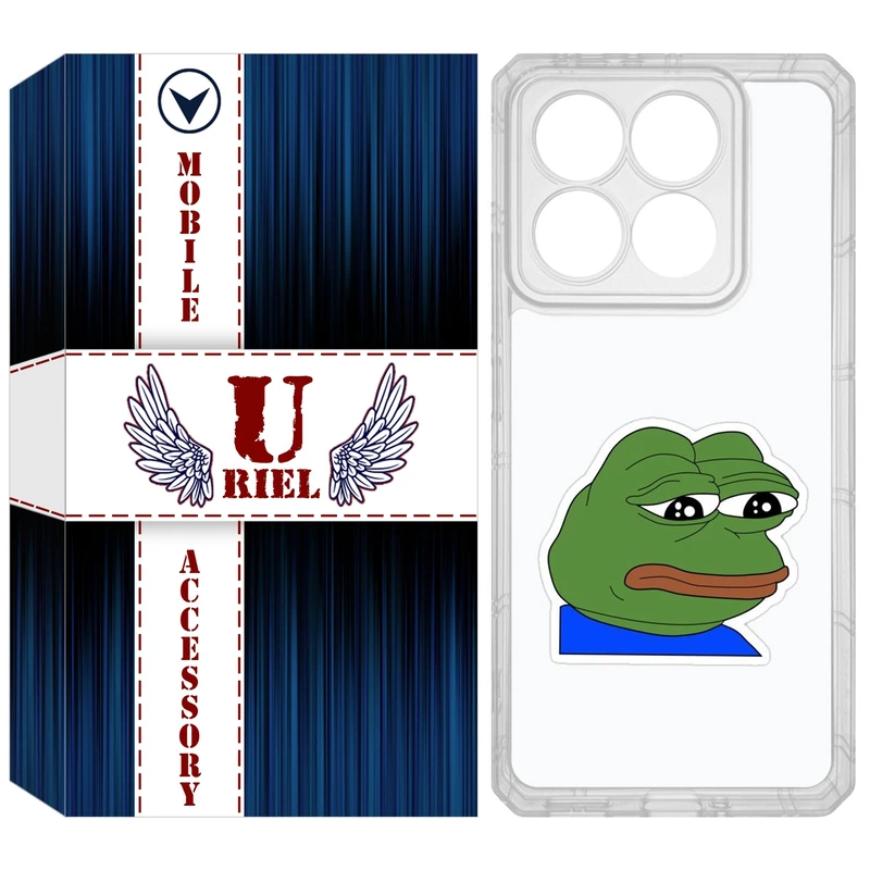 کاور یوریل مدل Clear کد 86 طرح قورباغه غمگین مناسب برای گوشی موبایل شیائومی 14T / 14T Pro