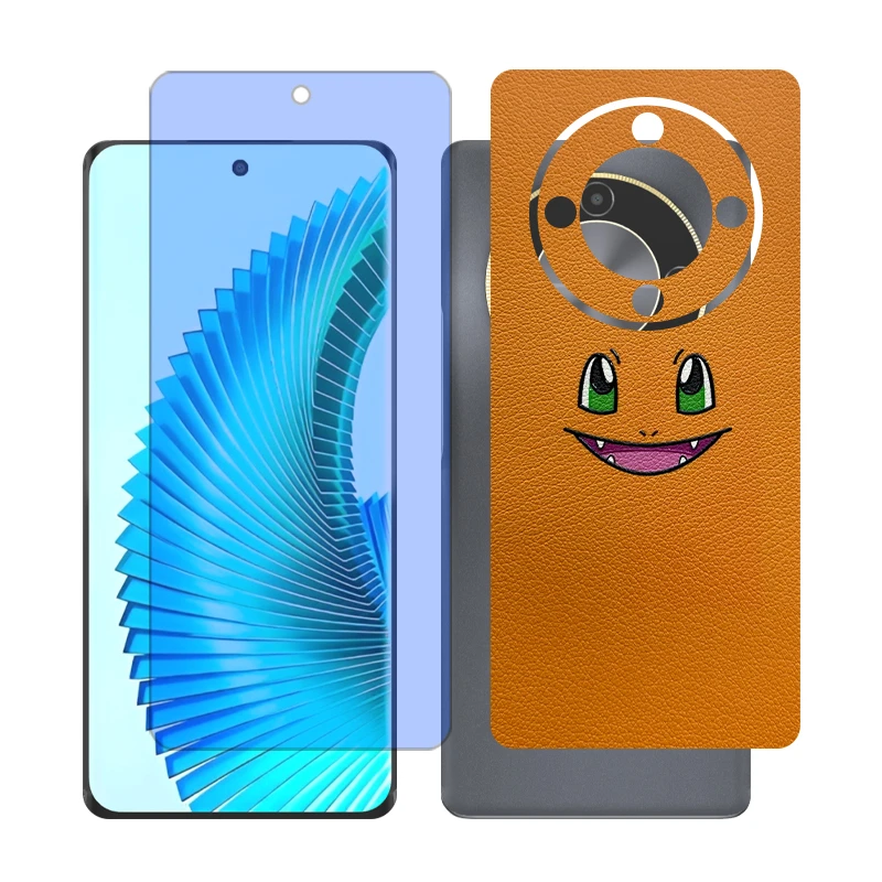 محافظ صفحه نمایش بلو کات گلس مدل together مناسب برای گوشی موبایل آنر X9b به همراه برچسب پوششی پشت گوشی