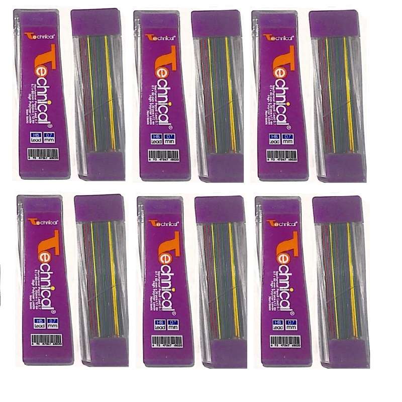 نوک مداد نوکی 0.7 میلی متری مدل Technical color 0.7 30pcs بسته 12 عددی نوک مداد نوکی 0.7 میلی متری مدل Technical color 0.7 30pcs بسته 12 عددی