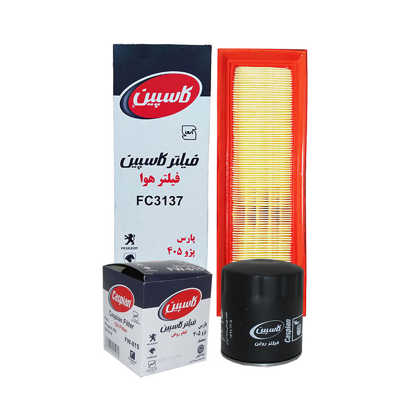 فیلتر هوای خودرو کاسپین مدل FC3137 به همراه فیلتر روغن مناسب برای پژو 405
