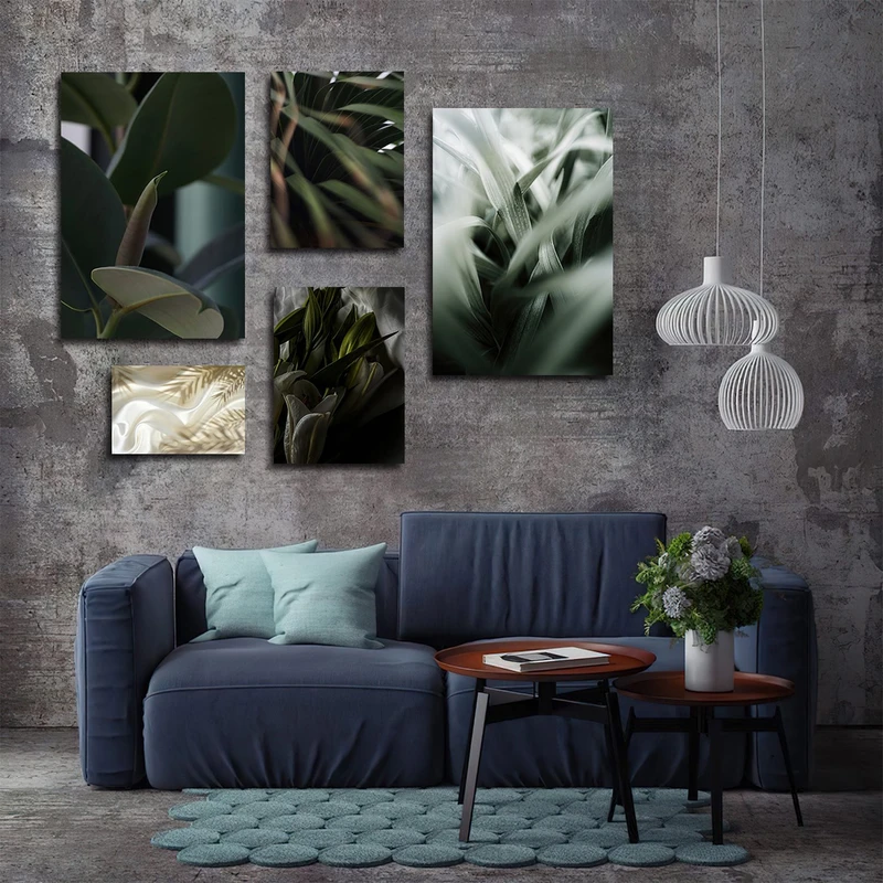 تابلو شاسی بکلیت طرح طبیعت و برگ مدل SH-2980 مجموعه 5 عددی