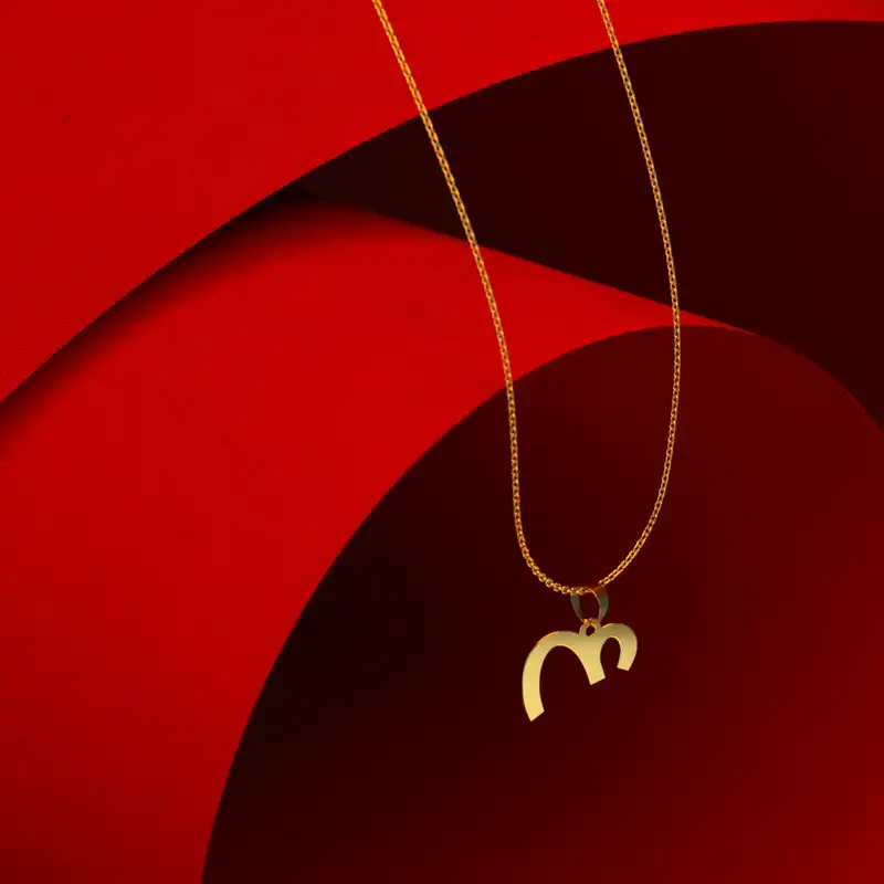 گردنبند طلا 18 عیار زنانه مدوپد مدل حرف ع کد I3-1-1417