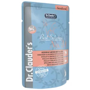 پوچ گربه بالغ دکتر کلادر مدل Best Selection No.34 طعم مرغ، ماهی وزن 85 گرم