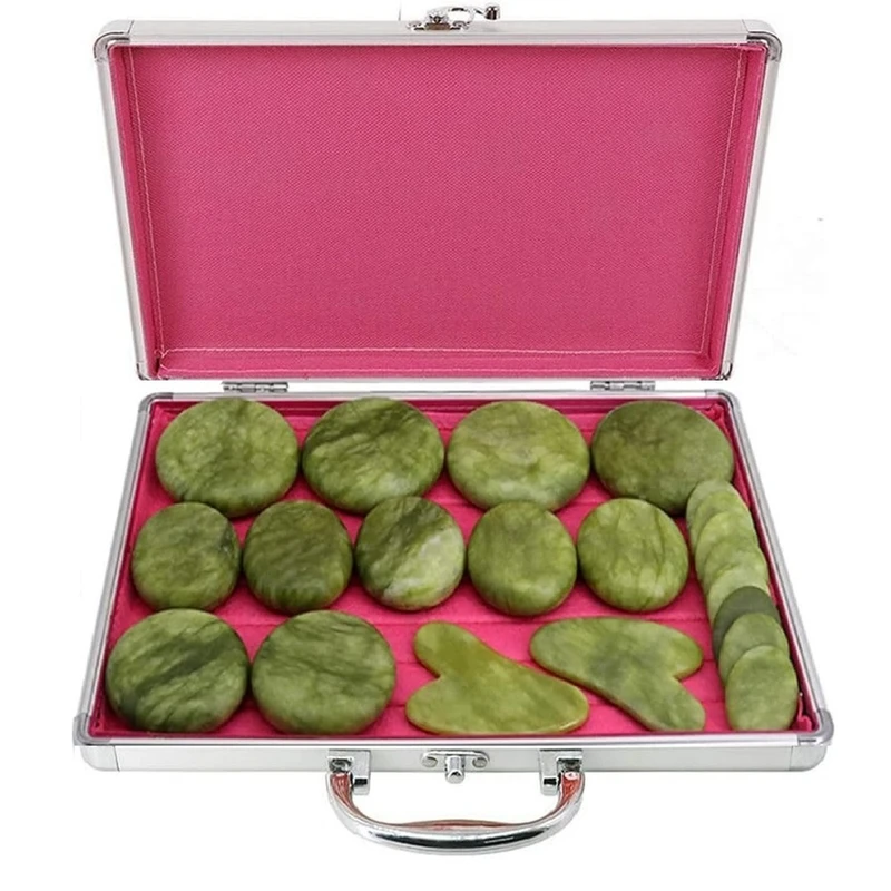 سنگ ماساژ مدل SPA-21 بسته 21 عددی به همراه کیف و هیتر برقی 