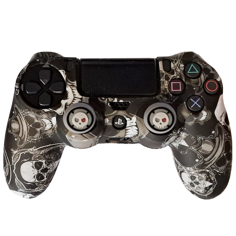 محافظ دسته پلی استیشن 4 طرح جمجمه مدل Skull PS4291 به همراه روکش آنالوگ