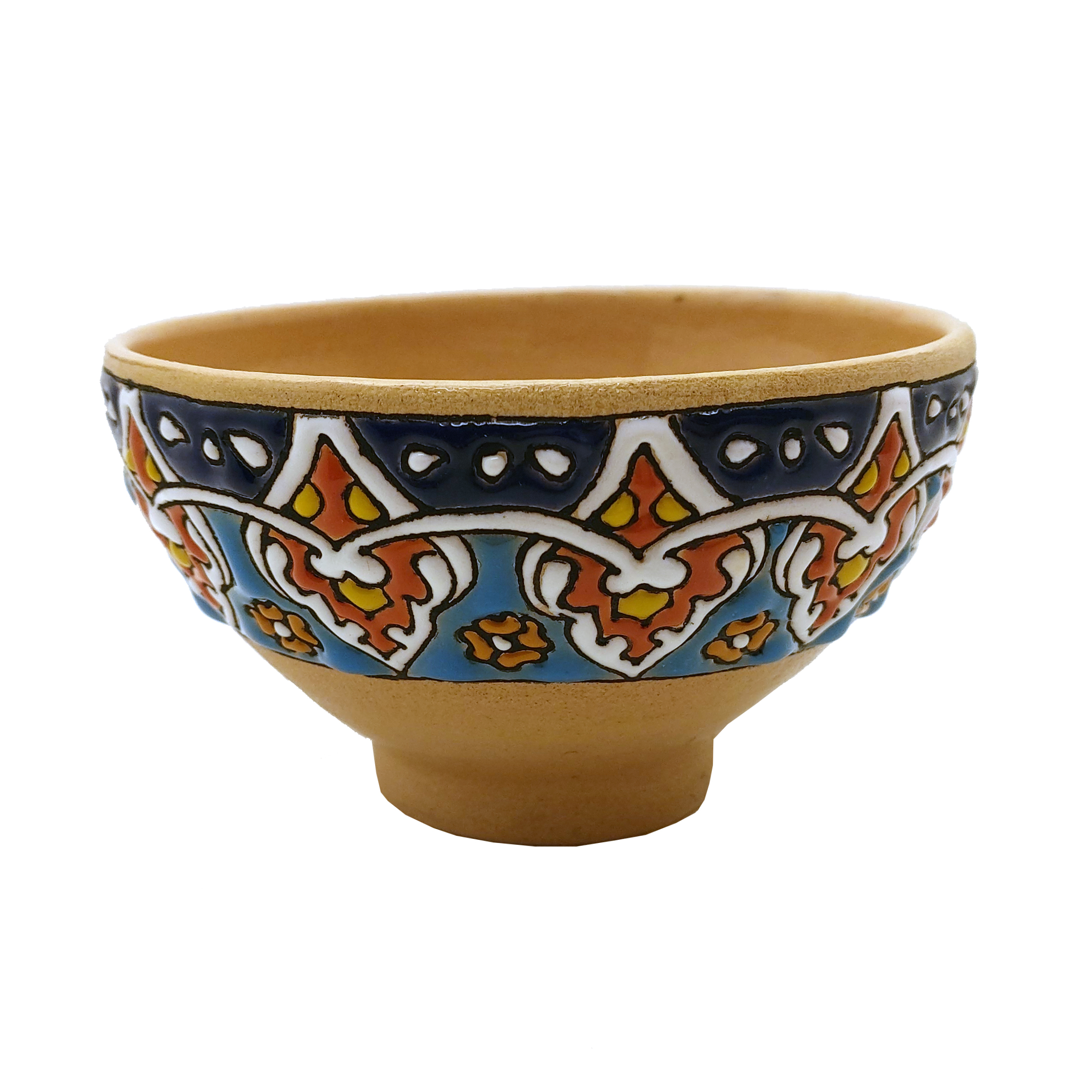 کاسه میناکاری سفالی طرح گل