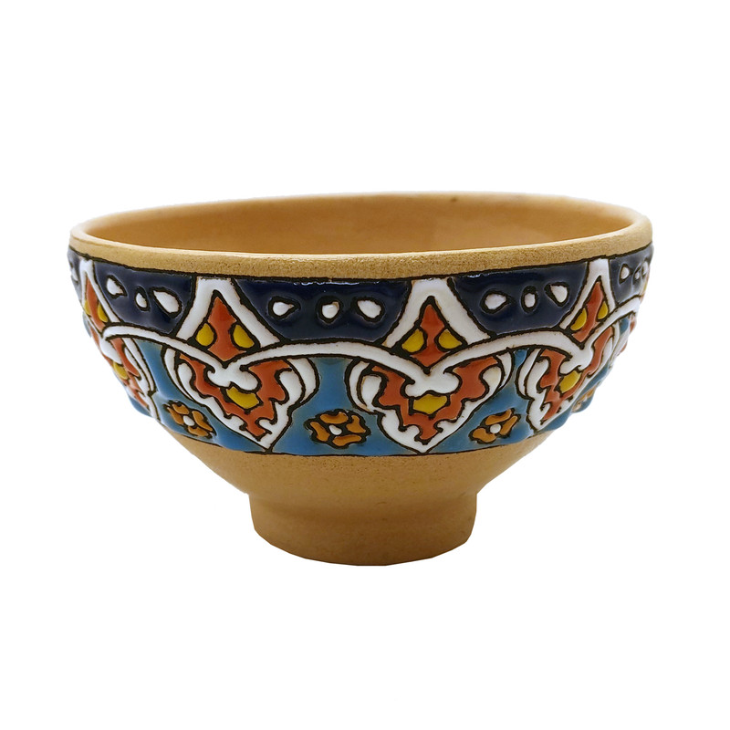 کاسه میناکاری سفالی طرح گل