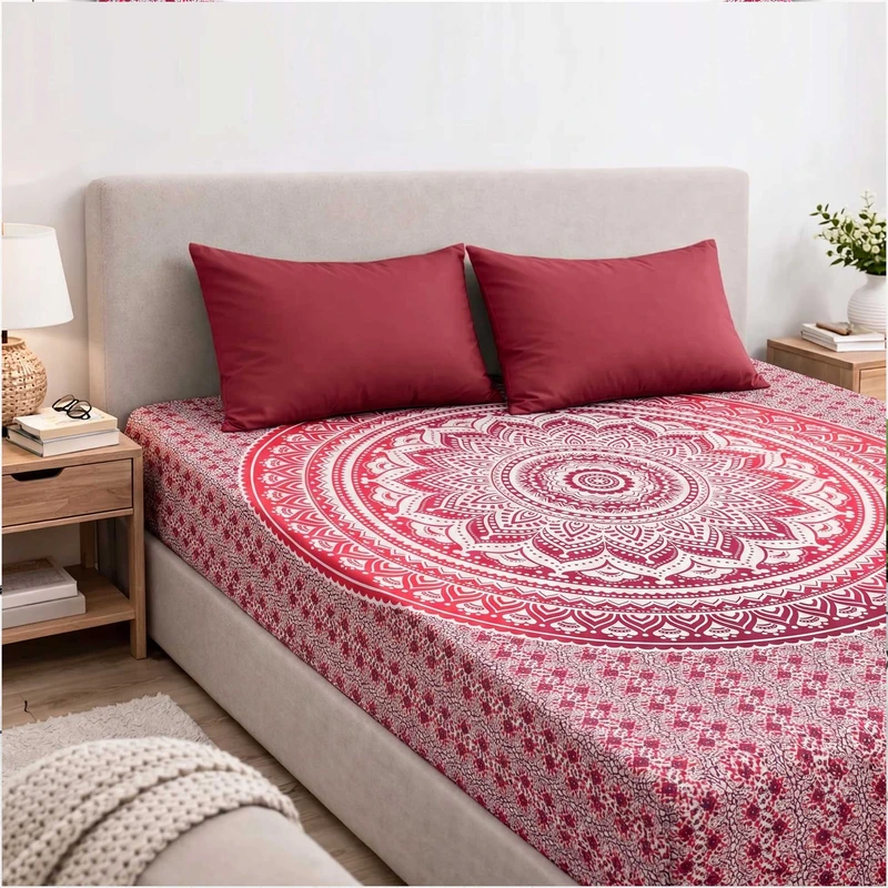 روتختی دو نفره مدل سنتی هندی کد 117 سایز 220x200 سانتی‌متر