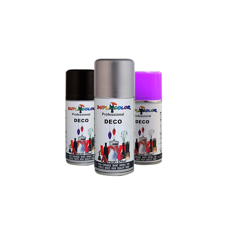اسپری رنگ بنفش و مشکی و نقره ای  دوپلی کالر مدل DECO حجم 150 میلی لیتر مجموعه 3 عددی