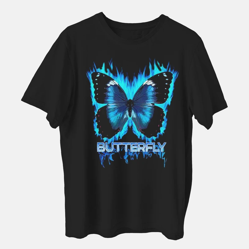 تی شرت آستین کوتاه زنانه مدل butterfly کد z267